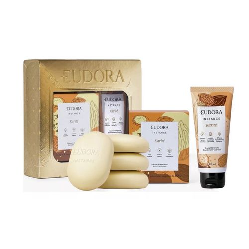 Kit Presente Natal Instance Karité: Creme Hidratante Desodorante Corporal 75ml + Sabonete em Barra 80g | Eudora Kit Presente Natal Instance Karité: Creme Hidratante Desodorante Corporal 75ml + Sabonete em Barra 80g | Eudora